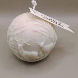 Elegant White Deer Candle